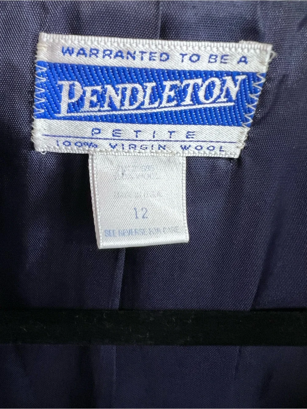 VINTAGE PENDLETON Navy Wool Two-Button Heritage Classic Preppy Blazer, 12P